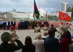 Сборная команда юношей гимназии стала дипломантом III степени в городском этапе конкурса-смотра строя и песни
